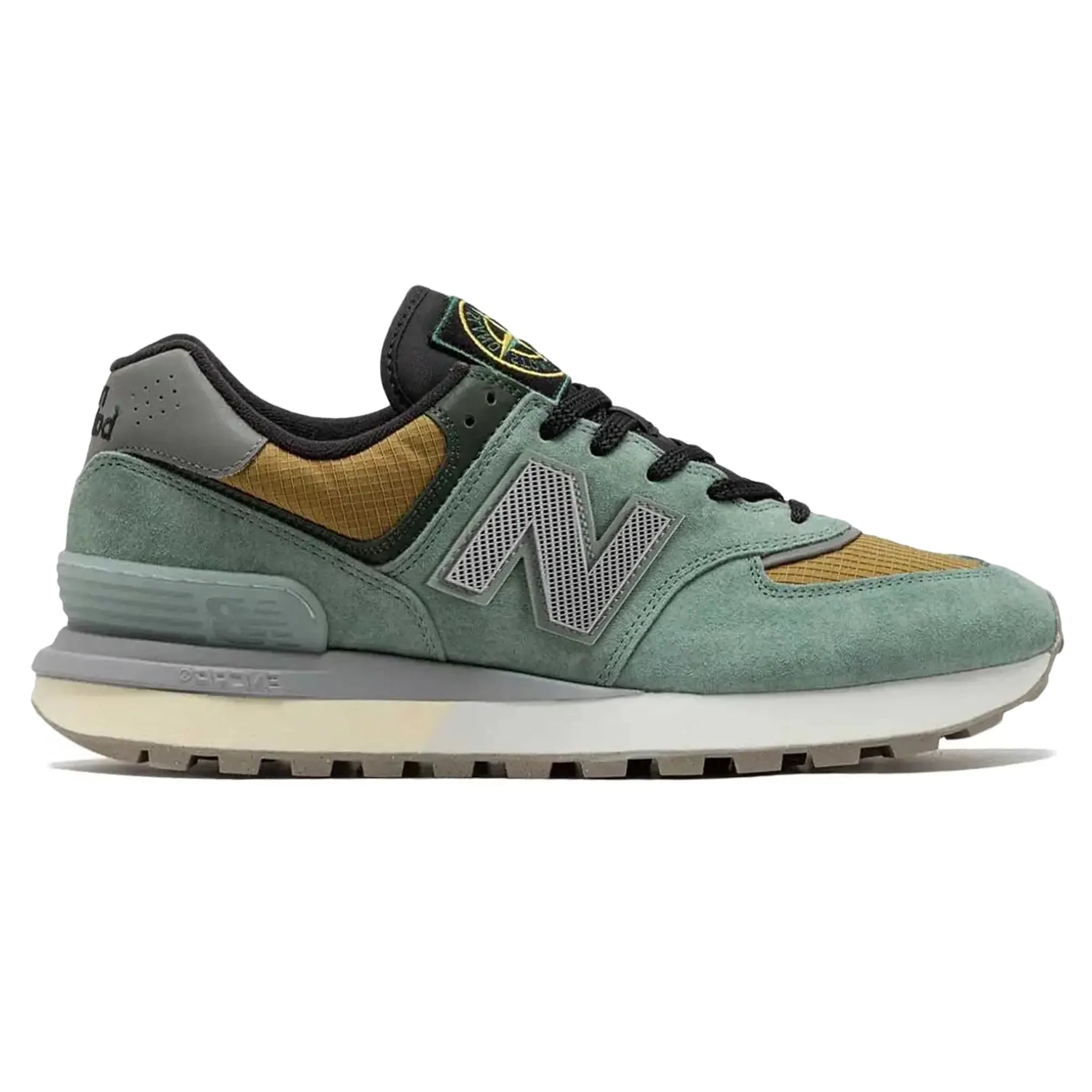 Side view of Stone Island x New Balance 574 Legacy Light Green U574LGTN